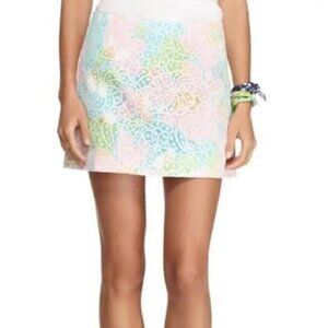 Lilly Pulitzer Tate Salisbury Lace Resort Mini Skirt Pastel Rainbow Multi Size 0